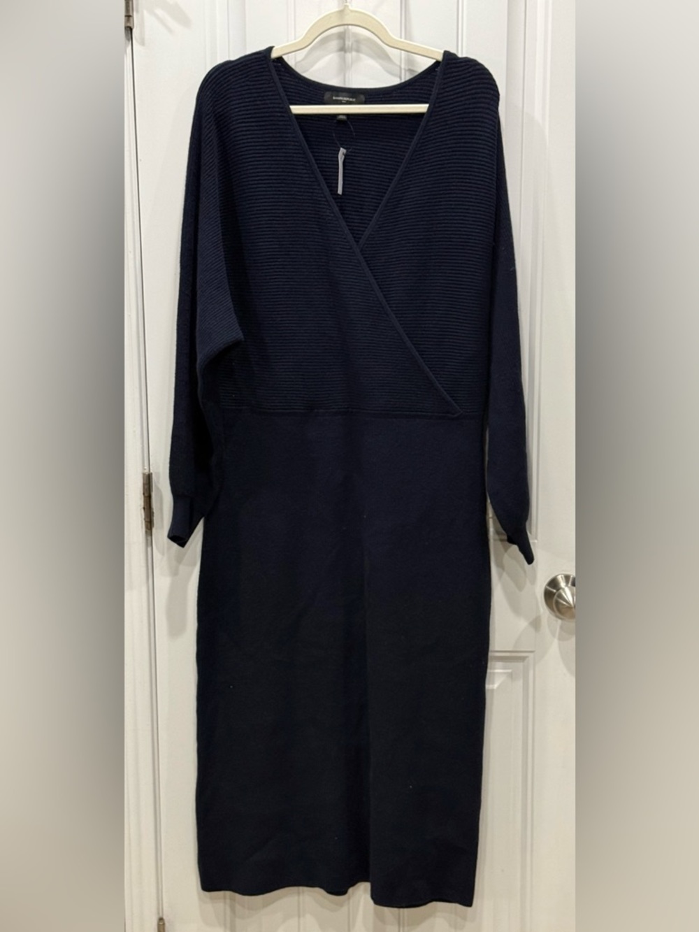 Banana Republic Women’s Size XL Navy Blue Long Sleeve Wrap Sweater Dress NWT